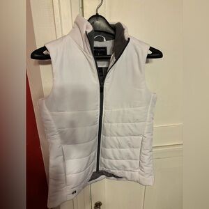 Holloway. White Quilted Puffer Vest with Gray Trim